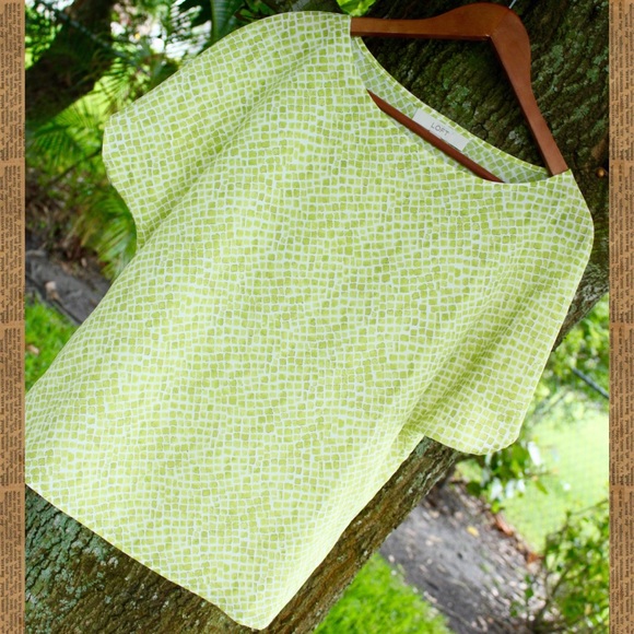 LOFT Tops - Loft Green & White Blouse LOFT Tops - Loft Green & White Blouse